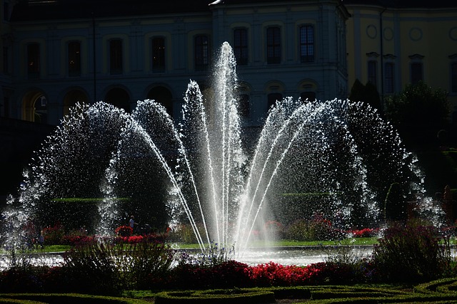 Water spitter in pond