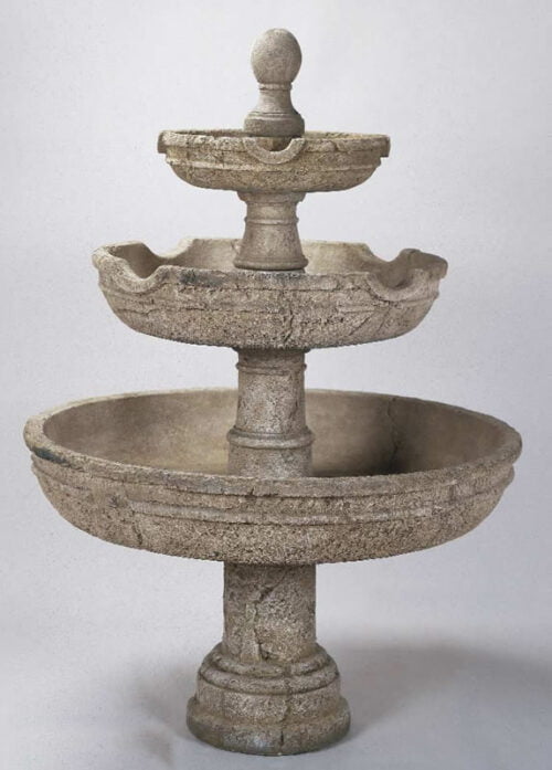 Agrigento Three Tier Fountain, cast stone concrete