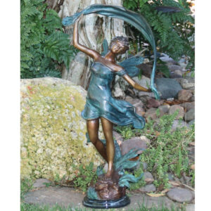 Bronze Dancing Fairy Garden Statue
