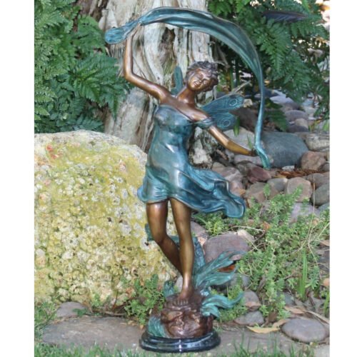 Bronze Dancing Fairy Garden Statue