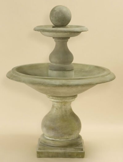 Carrara Ball Fountain, cast stone.