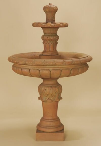 Corona Two Tier Fountain, Cast Stone Garden Decor