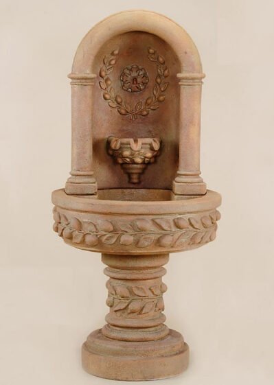 Deruta Lemon Niche Fountain. Giannini Cast Stone Garden Ornaments, Cast Stone Garden Decor