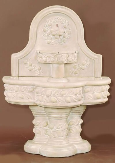 Deruta Lemon Wall Fountain. Giannini Cast Stone Garden Ornaments, Cast Stone Garden Decor