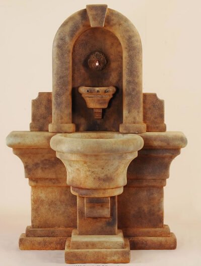 Etruria Wall Fountain. Giannini Cast Stone Garden Ornaments, Cast Stone Garden Decor