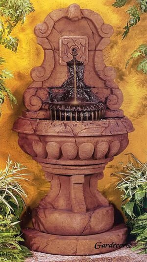 Europa Murabella Scroll Fountain, Cast Stone Garden Decor