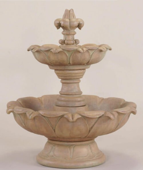 Gardenia Two Tier Fountain Short. Giannini Cast Stone Garden Ornaments, Cast Stone Garden Decor