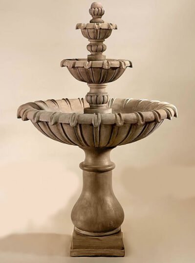 Grand Chateau 3 Tier Fountain. Giannini Cast Stone Garden Ornaments, Cast Stone Garden Decor