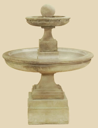 Hampton Short Two Tier Fountain. Giannini Cast Stone Garden Ornaments, Cast Stone Garden Decor