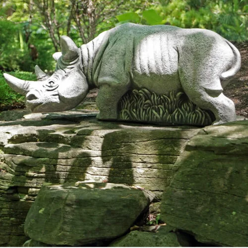 Hornsy Rhino Cast Stone Yard Statue