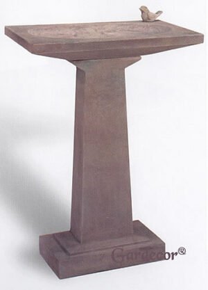 Rectangular Prairie Birdbath Henri Studio cast stone