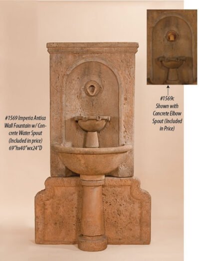 Imperia Antica Wall fountian & Concrete Water Spout