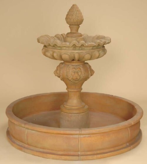 Laguna Pond Water Fountain, cast stone. Giannini Garden Ornaments.