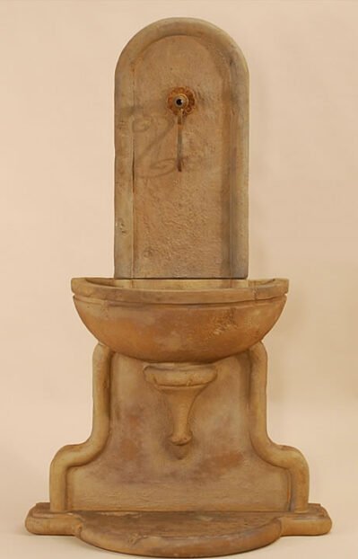 Livia Wall Water Fountain For Spout, cast stone. Giannini Garden Ornaments.