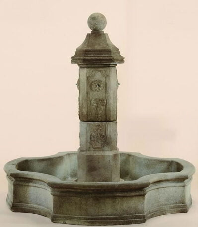 Lorraine Pond Water Fountain, cast stone. Giannini Garden Ornaments.