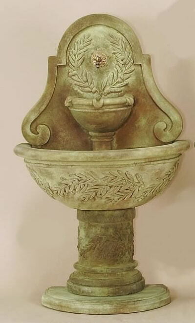 Oliva Wall Water Fountain For Spout, cast stone. Giannini Garden Ornaments.