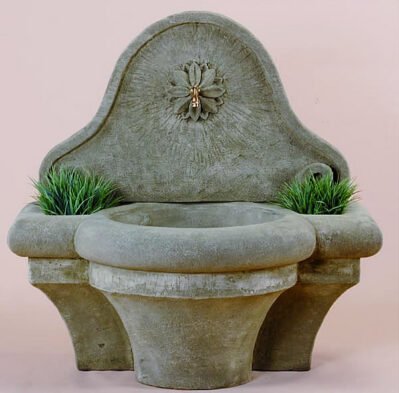 Provence Wall Water Fountain For Spout, cast stone. Giannini Garden Ornaments.