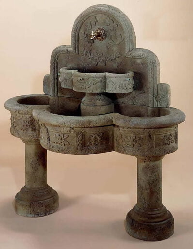 Ricco Deruta Wall Water Fountain For Spout, cast stone. Giannini Garden Ornaments.