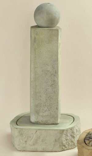 Rock Pillar Fountain with Ball