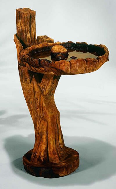 Rope and Timber Birdbath, 1 pc.