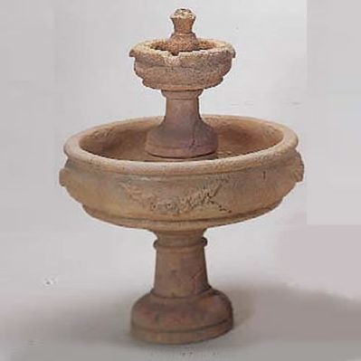 Rosa Two Tier Water Fountain, cast stone. Giannini Garden Ornaments.