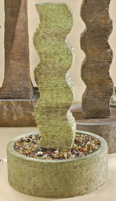 Rustic Wave Water Fountain, cast stone. Giannini Garden Ornaments.