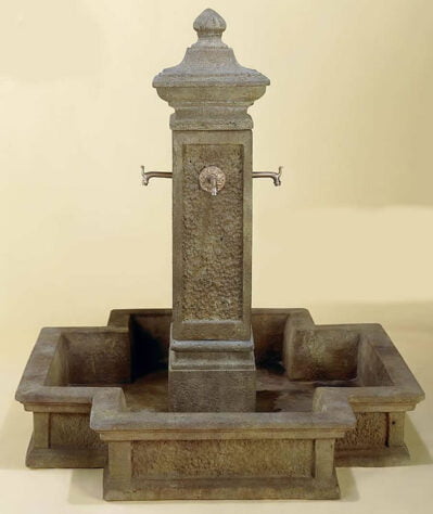 San Martino Water Fountain For Spouts, cast stone. Giannini Garden Ornaments.