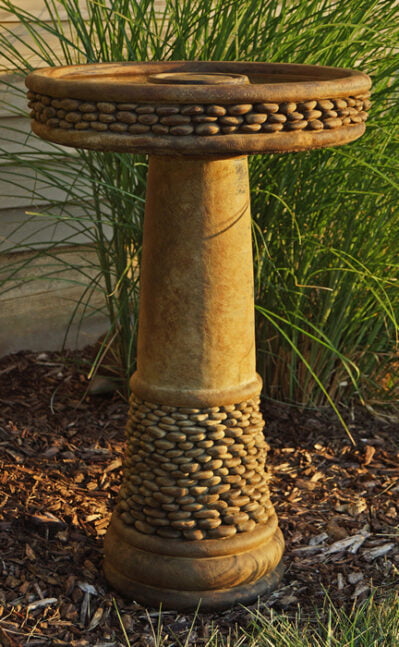 Shimmering Stones Birdbath