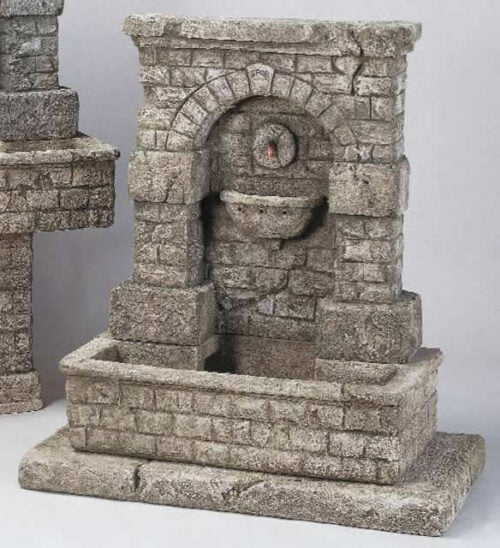 Spqr Water Fountain With Step, cast stone. Giannini Garden Ornaments.