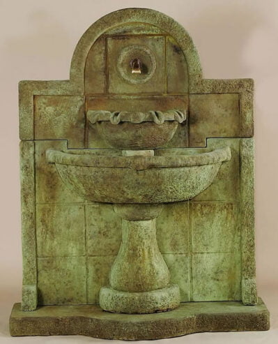 Terme Del Foro Wall Water Fountain For Spout, cast stone. Giannini Garden Ornaments.