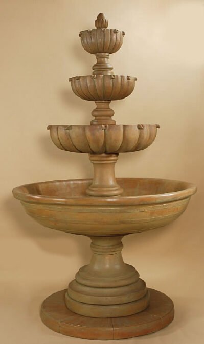 Urbino Maximus 4 Tier Water Fountain, cast stone. Giannini Garden Ornaments.