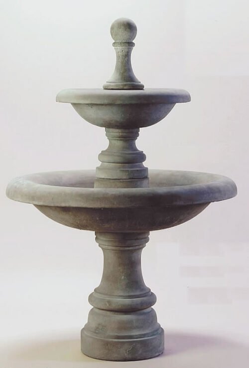 Westminster Two Tier Water Fountain Tall, cast stone. Giannini Garden Ornaments.