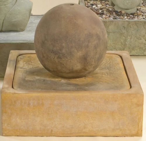 Zen Ball Foutain, cast stone. Giannini Garden Ornaments.