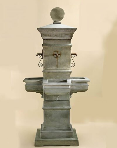 Fonte Provenza Fountain Iron Spouts. Giannini Cast Stone Garden Ornaments, Cast Stone Garden Decor