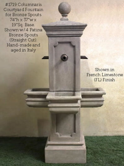 Columnaris Courtyard Fountain for Rustic Spouts