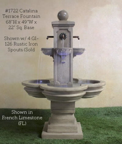 Catalina Terrace Fountain for Rustic Spouts