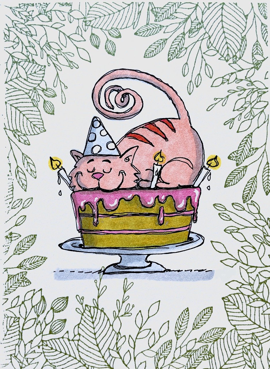 Cat Cake Birthday Gift Card