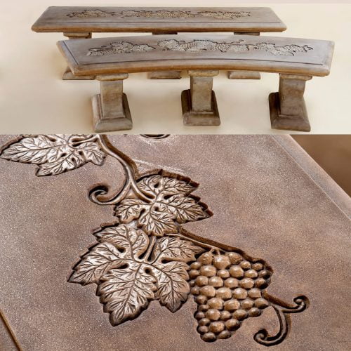 Vitis Cast Stone Bench by Giannini #576 and #577