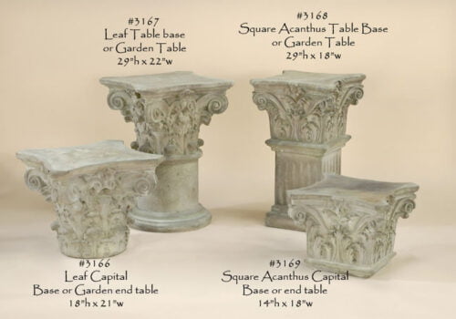 Classical Leaf and Acanthus Garden Pedestals, 4 Styles