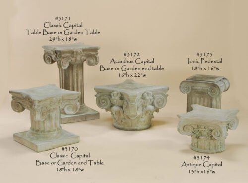 Classical Garden Pedestals, 5 Styles