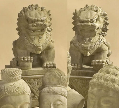 Foo Dogs Cast Stone Garden Statues