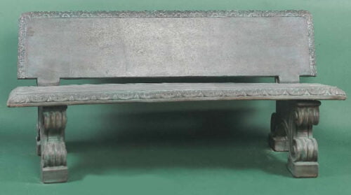 Italian Garden Bench with Back, cast stone