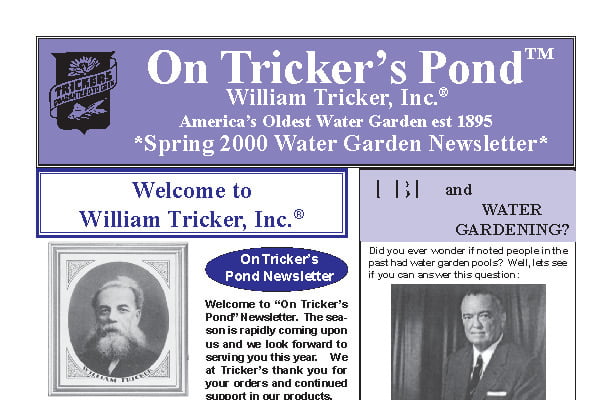 2000 On Tricker’s Pond Newsletter