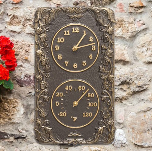 Acanthus combo clock and thermometer Whitehall 01957