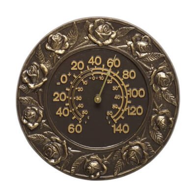 12" Rose Thermometer, French Bronze.