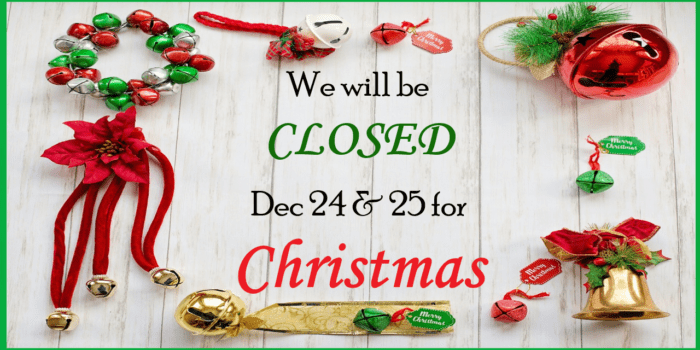 Christmas holiday closing notice